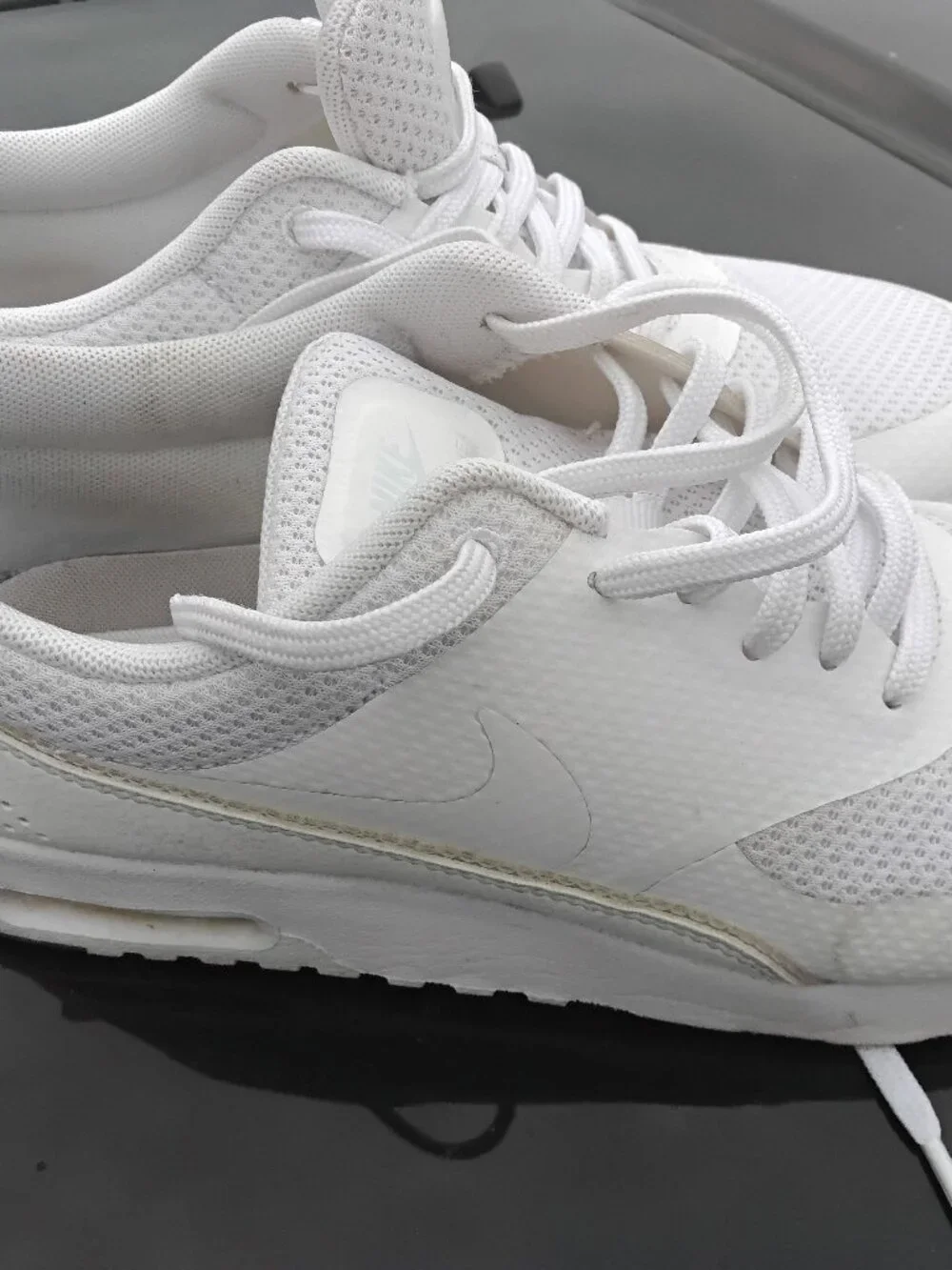 Nike Air Max Thea Triple White Sneaker 8 Womens Lace Up Shoes